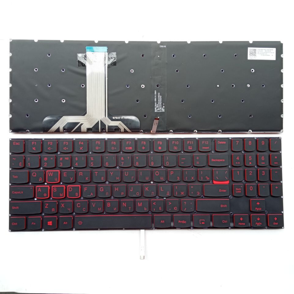 Picture of New Replacement Laptop Keyboard For LENOVO Y7000/Y530/Y7000P BLACK Backlit,Red Printing,Red side (OEM) RU Layout